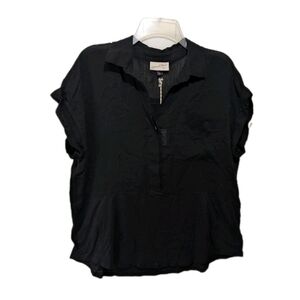 NWT Universal Thread Gauze Popover Shirt Top Blouse L Black Beachy Vacation #n1